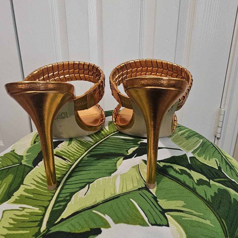 BCBG Metallic Tangerine Braided Sandals - Picture 2 of 9
